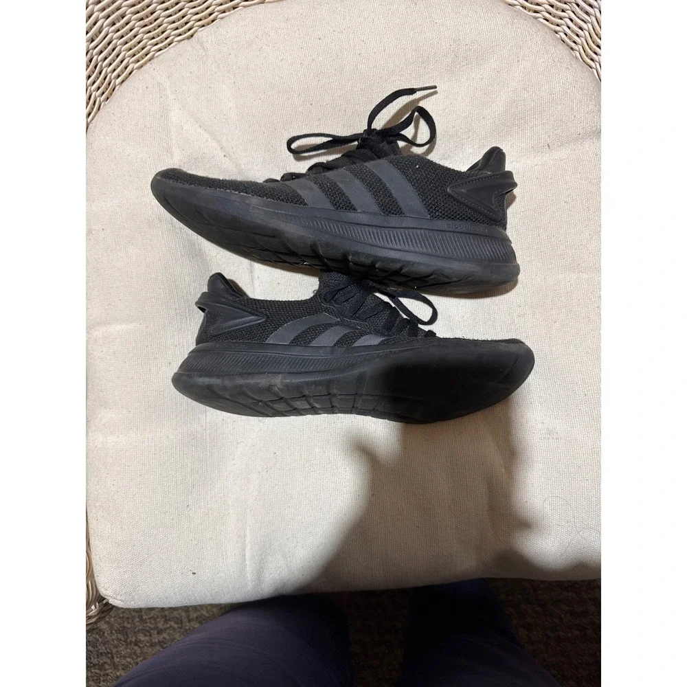 Adidas Cloudfoam Men's 6.5 Running Shoes Triple Black Mesh Sneakers FY8132